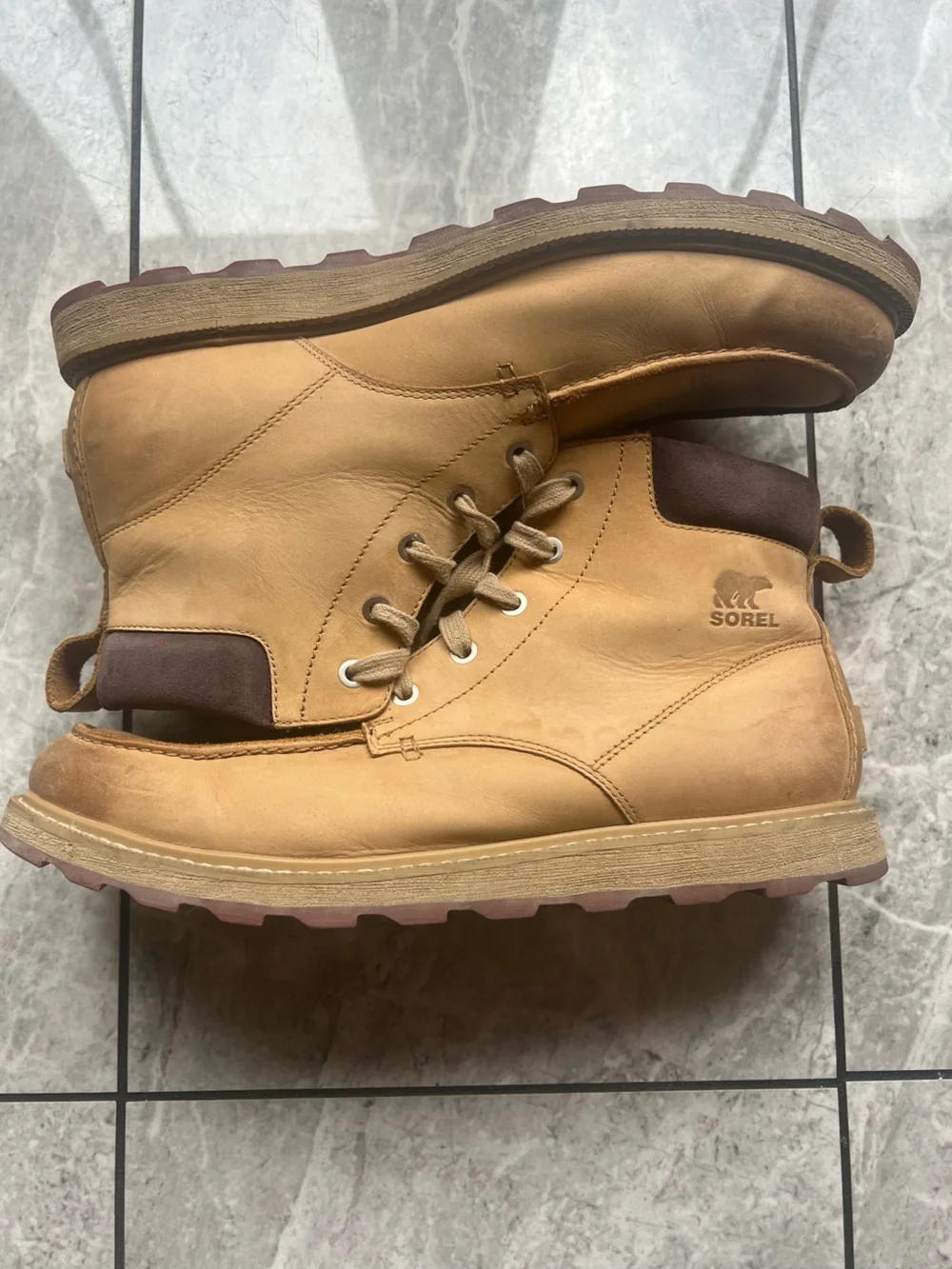 Sorel Madson Moc Toe Waterproof Boots Men's Size 11.5 Buff Brown NM2290-281 Work